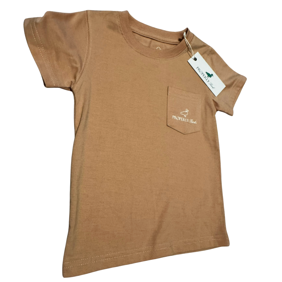 Properly Tied Tan Yellowfin Tuna Graphic Pocket Tee Size Boys