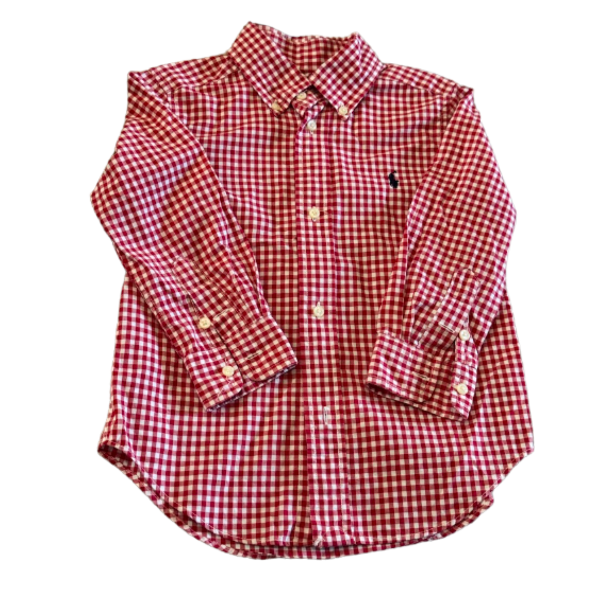 Ralph Lauren Red Gingham Button-Down Shirt Size Boys 3T