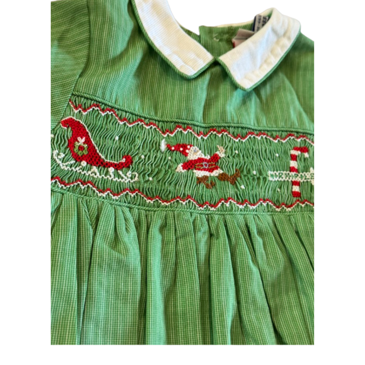 Orient Expressed Green Smocked Santa Bubble Size Boys 6M