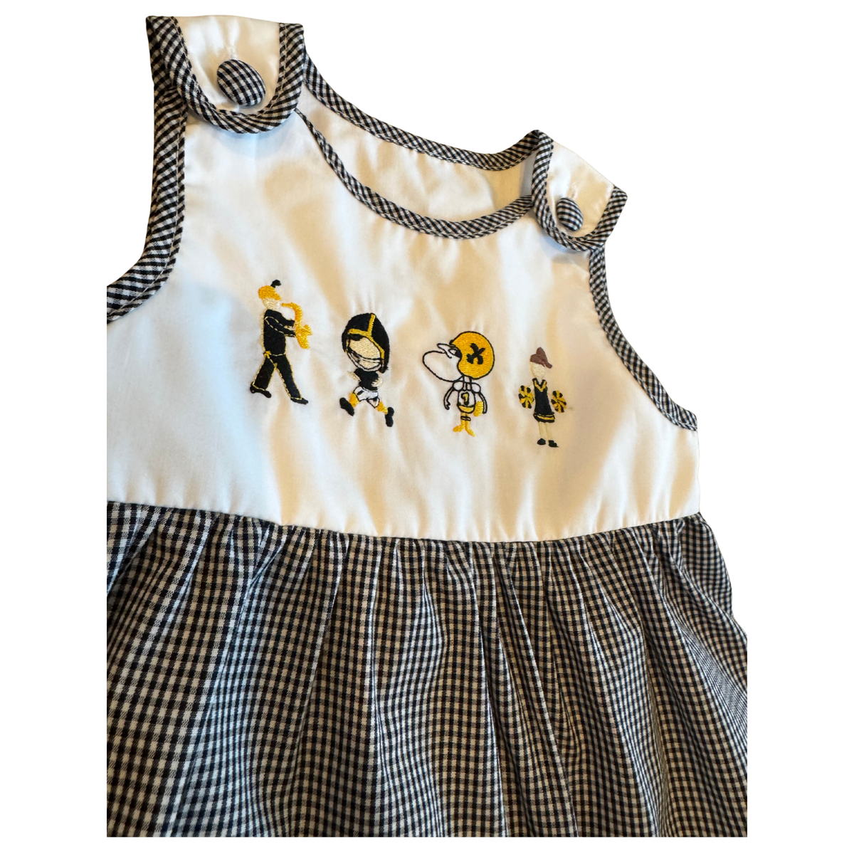 Smocktions New Orleans Saints Gingham Dress Size Girls 12M