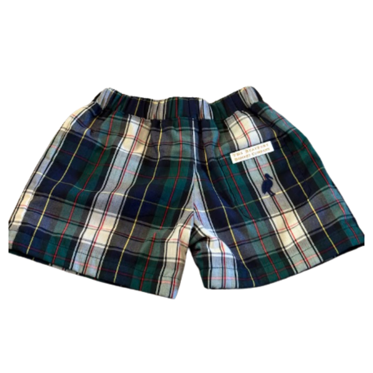 The Beaufort Bonnet Company Navy & Green Tartan Pull-On Shorts Size Boys 18-24 Months