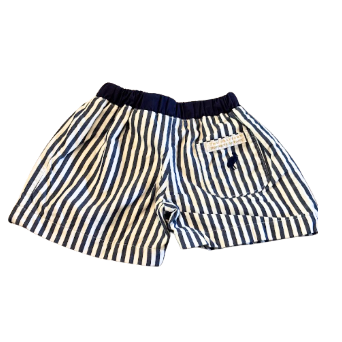 The Beaufort Bonnet Company Navy & White Stripe Pull-On Shorts Size Boys 18-24 Months