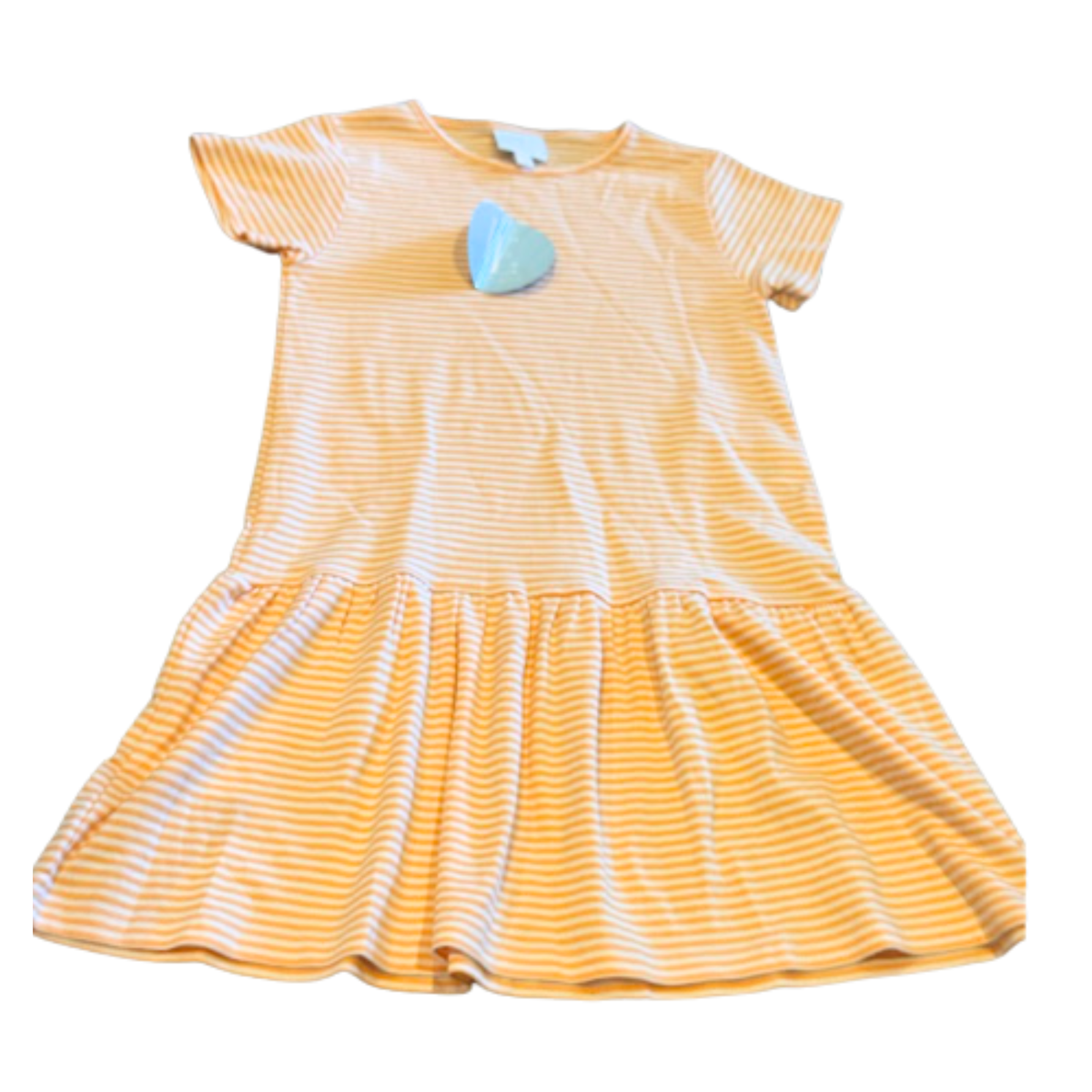 Little English Orange Stripe Dress Size Girls 8 NWT