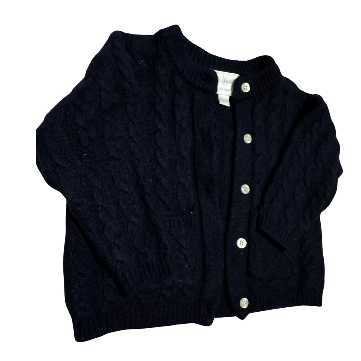 Little English Navy Cable Knit Button Cardigan Size Baby 18/24M