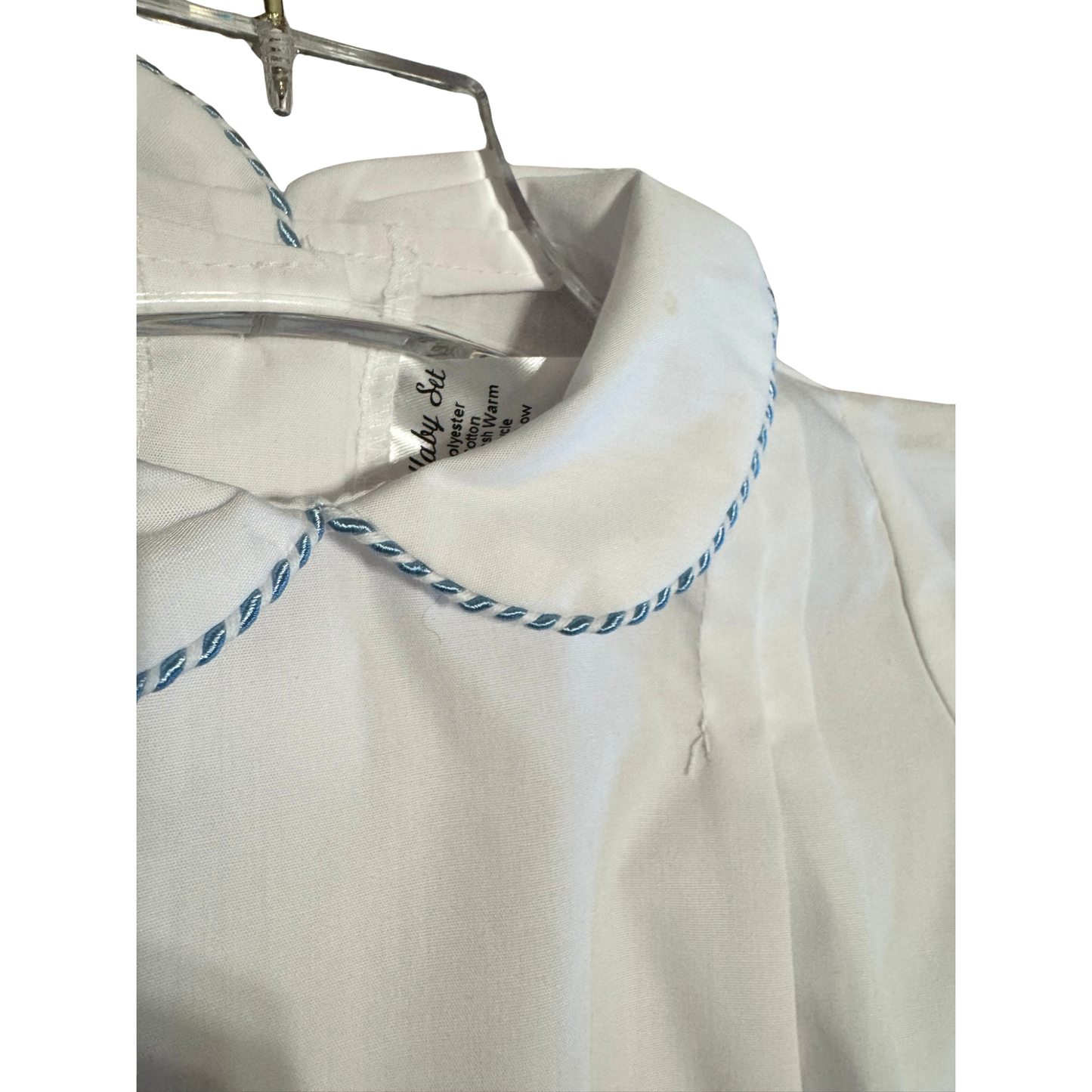 Lullaby Set Daygown with Blue Piping Trim Size Newborn