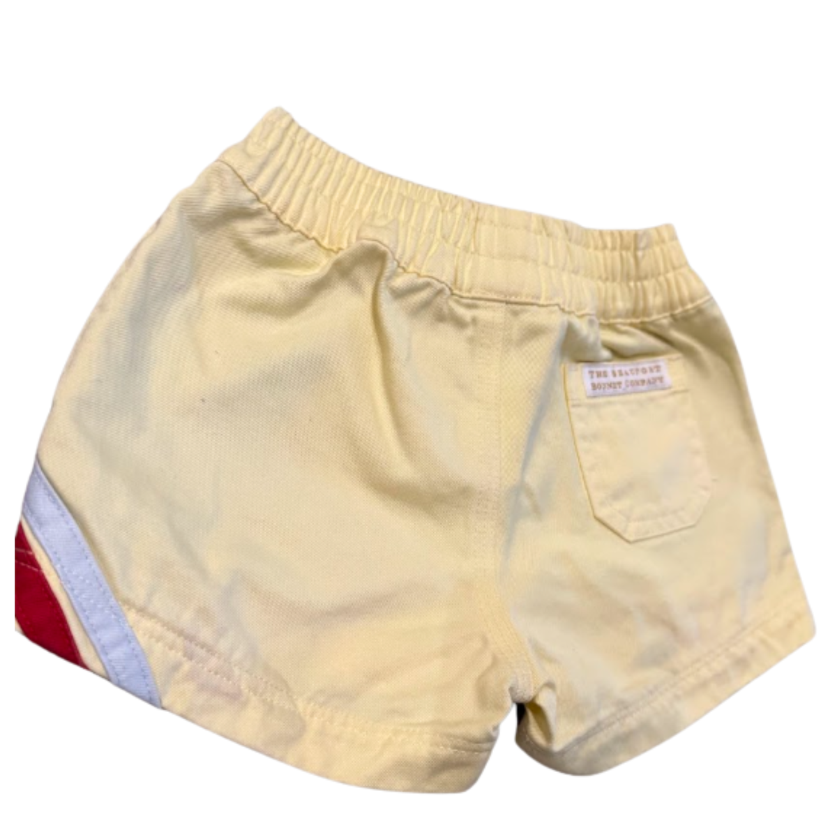 The Beaufort Bonnet Company Yellow Twill Pull-On Shorts with Side Stripes Size Boys 12-18 Months
