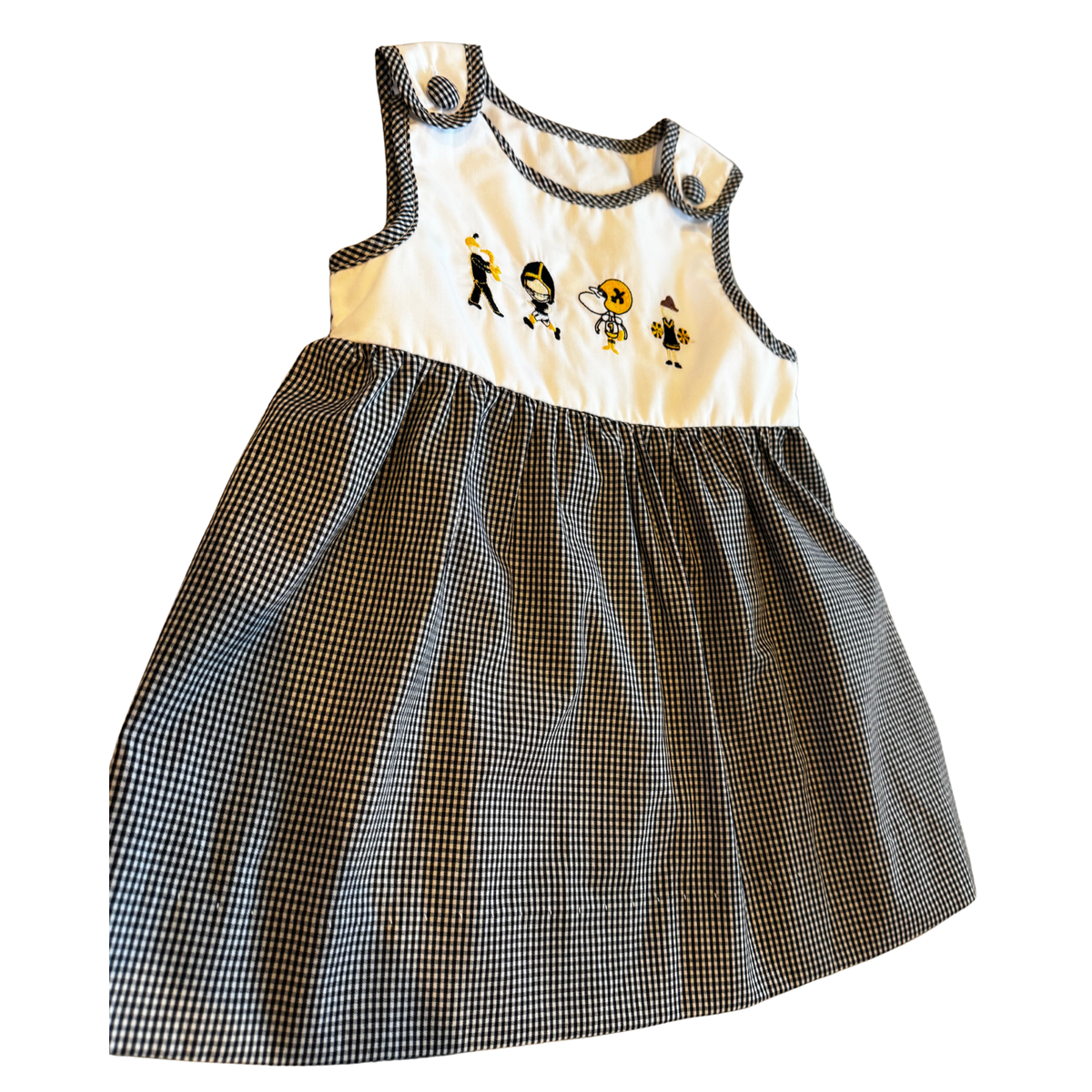 Smocktions New Orleans Saints Gingham Dress Size Girls 12M