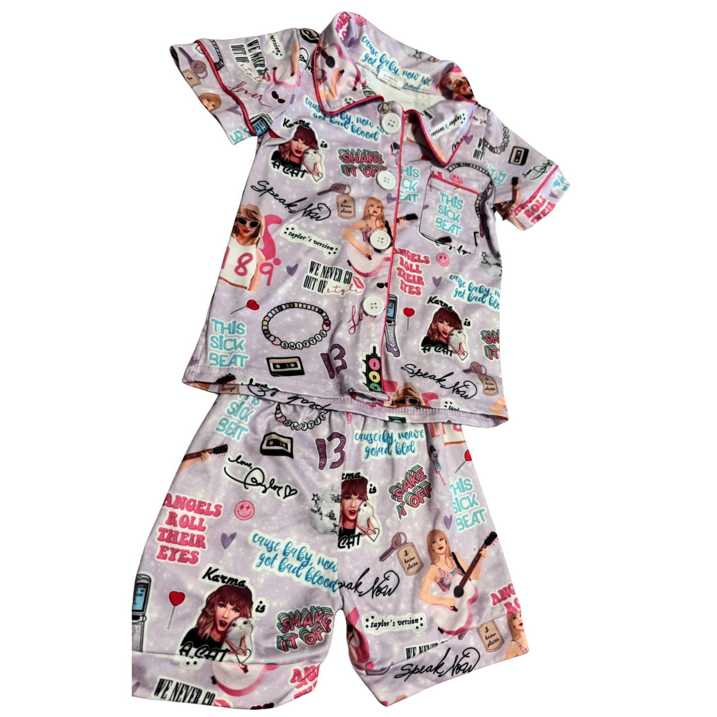Pop Star Themed Pajama Set Size Girls 2T (Unbranded)