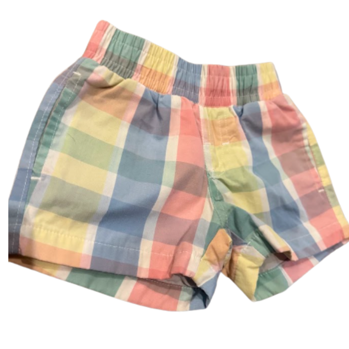 The Beaufort Bonnet Company Pastel Plaid Pull-On Shorts Size Boys 12-18 Months