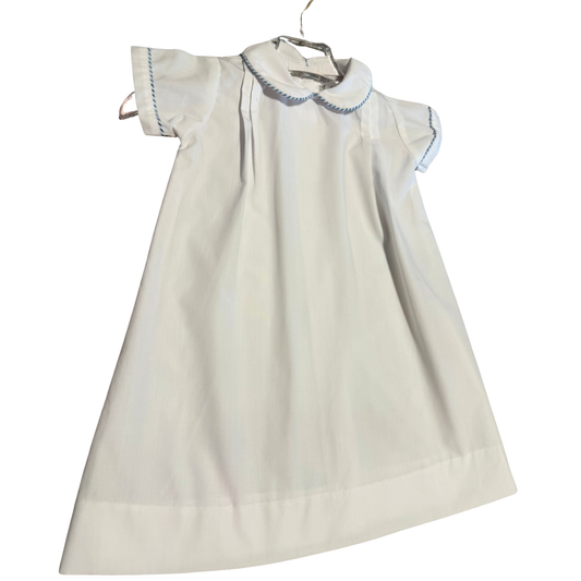 Lullaby Set Daygown with Blue Piping Trim Size Newborn