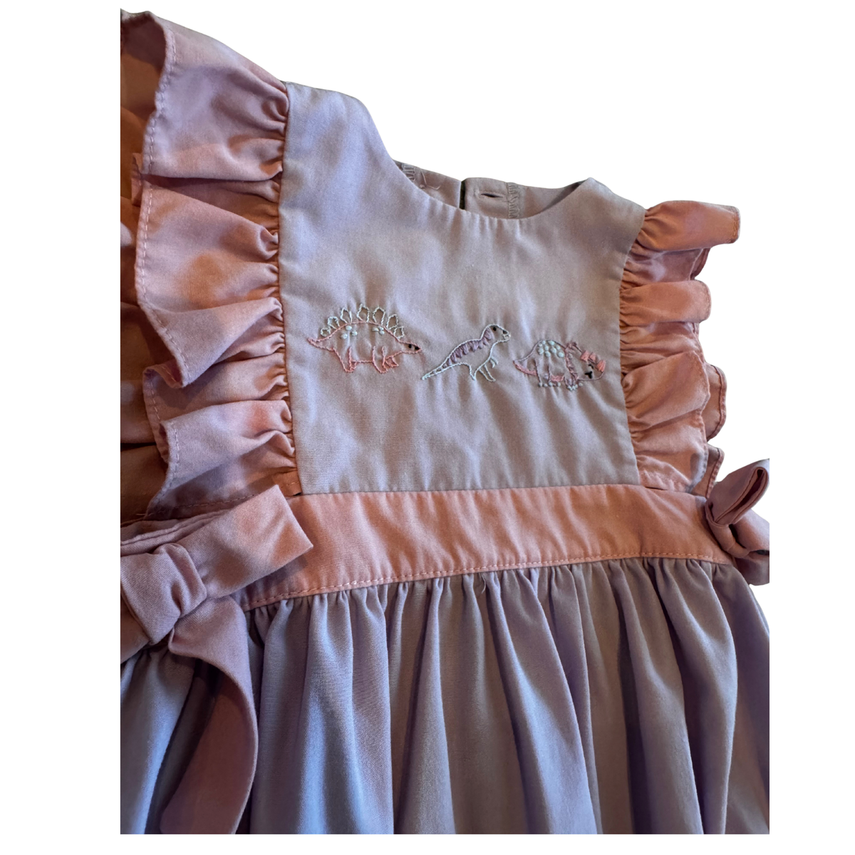 Ruth and Ralph Embroidered Dinosaur Ruffle Romper Size Girls 12M