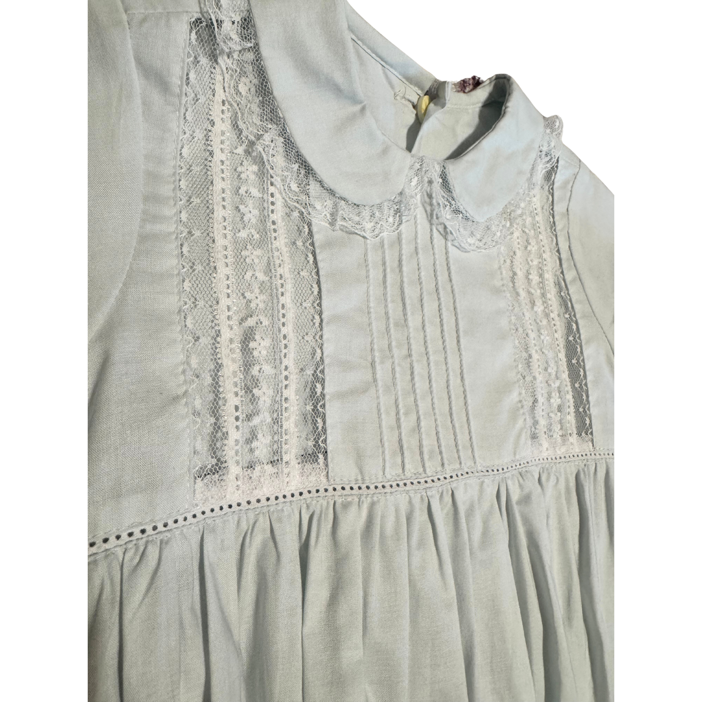 Unbranded Blue Lace Trim Romper NWT Size 12M