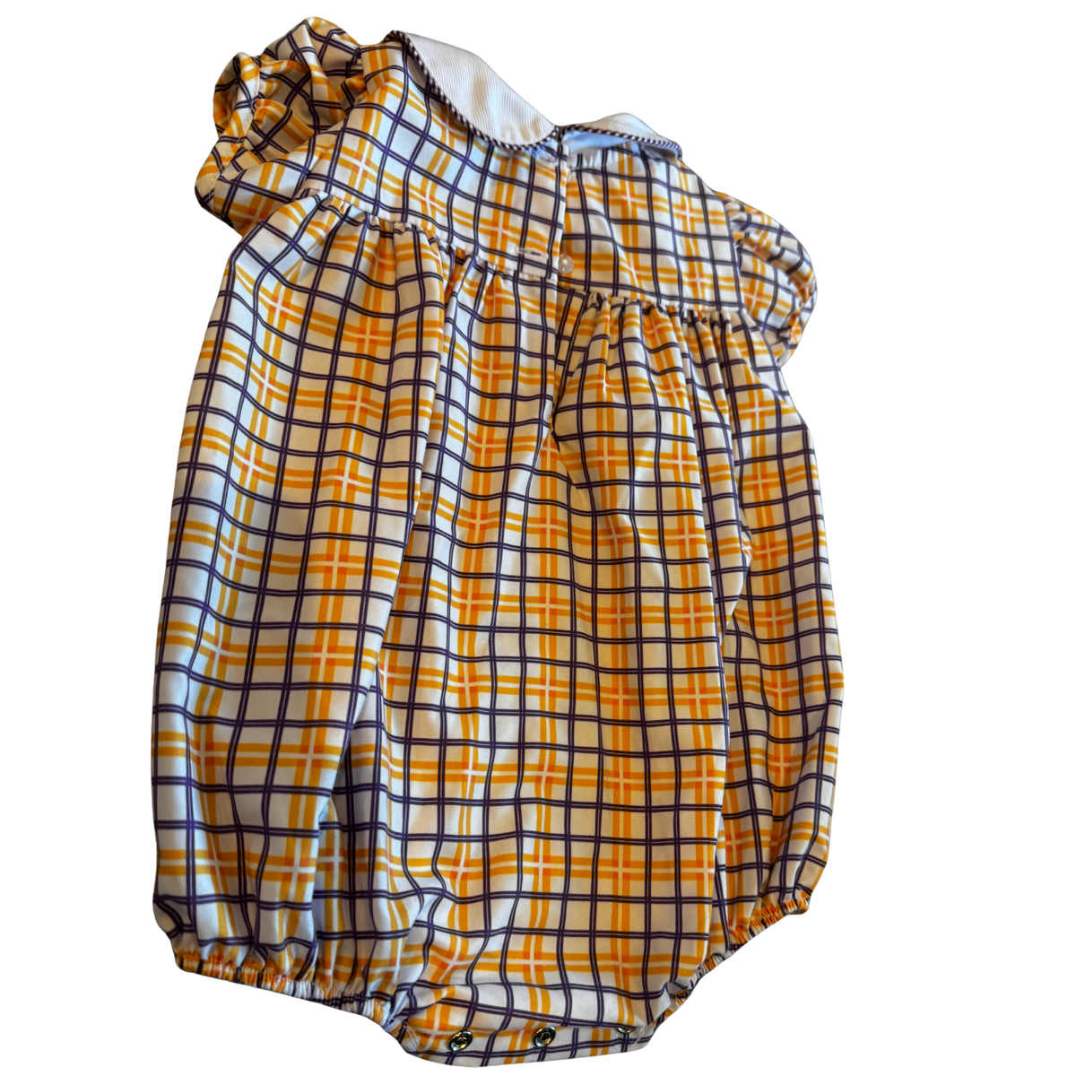 Lulu Bebe LSU Paw Print Plaid Bubble Size Girls 6M