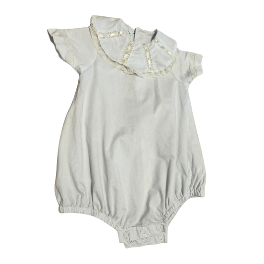 Unbranded Vintage Style Powder Blue Lace Ribbon Romper Size 12M