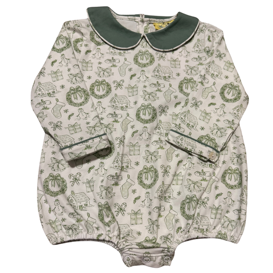 Elle & B Christmas Village Print Romper Size Girls 12M