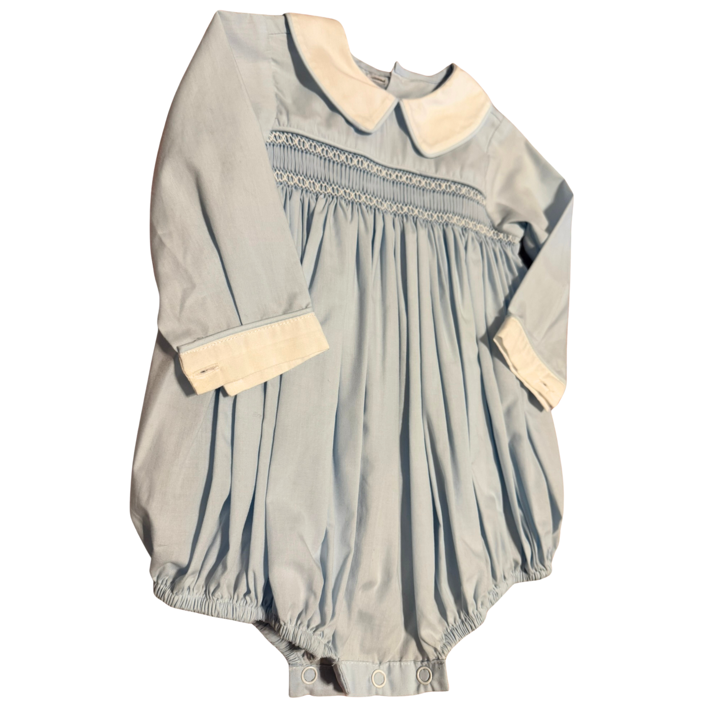 Remember Nguyen Powder Blue Smocked Bubble Romper Size 12M