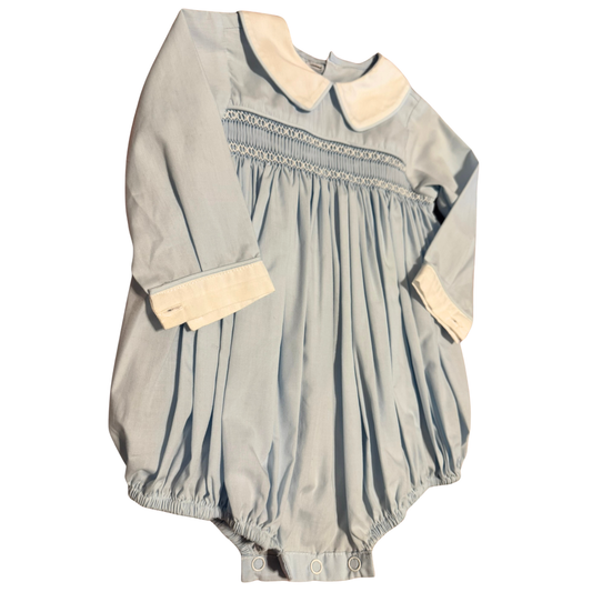 Remember Nguyen Powder Blue Smocked Bubble Romper Size 12M