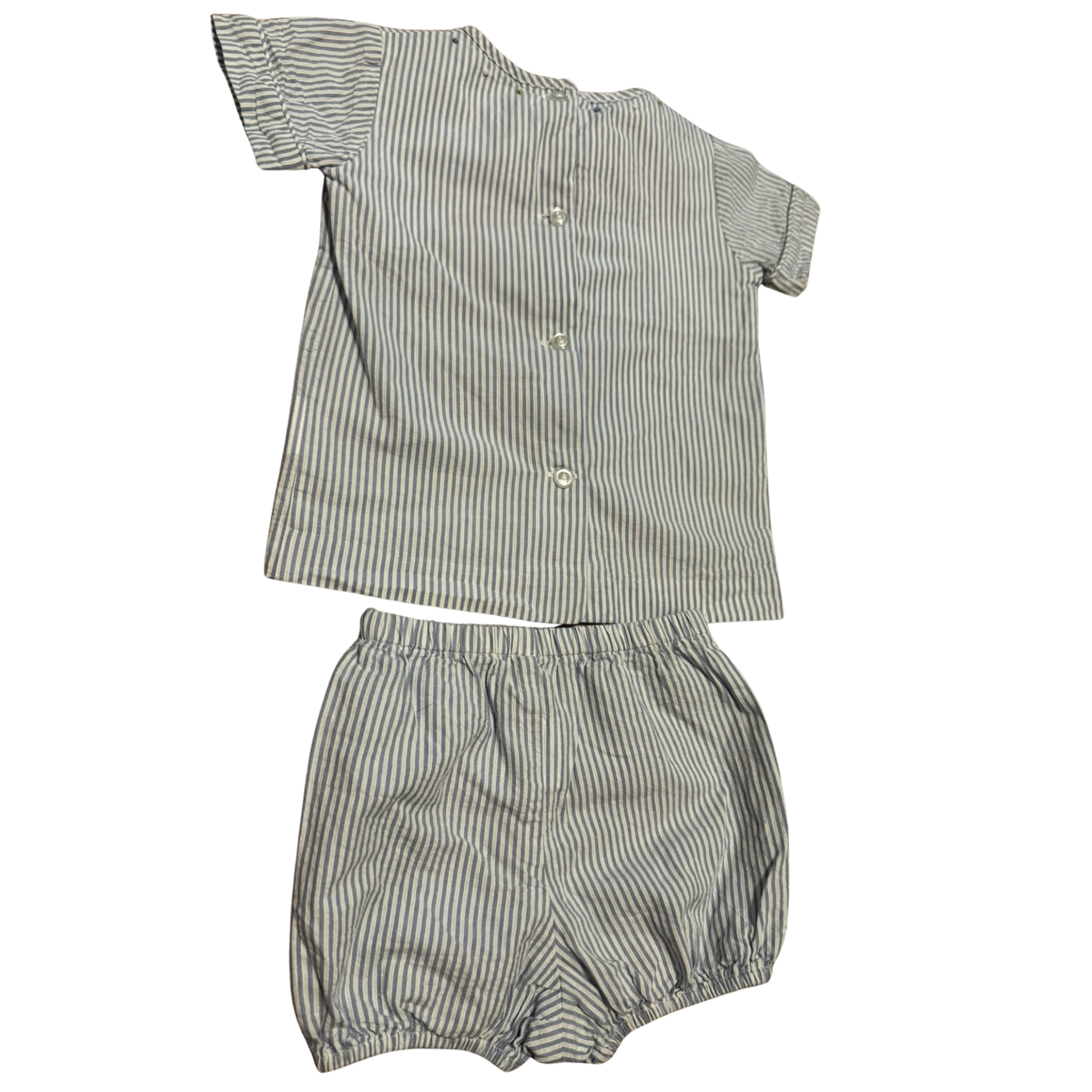 Lullaby Set Blue Striped Top & Bloomer Set Size Boys 18M
