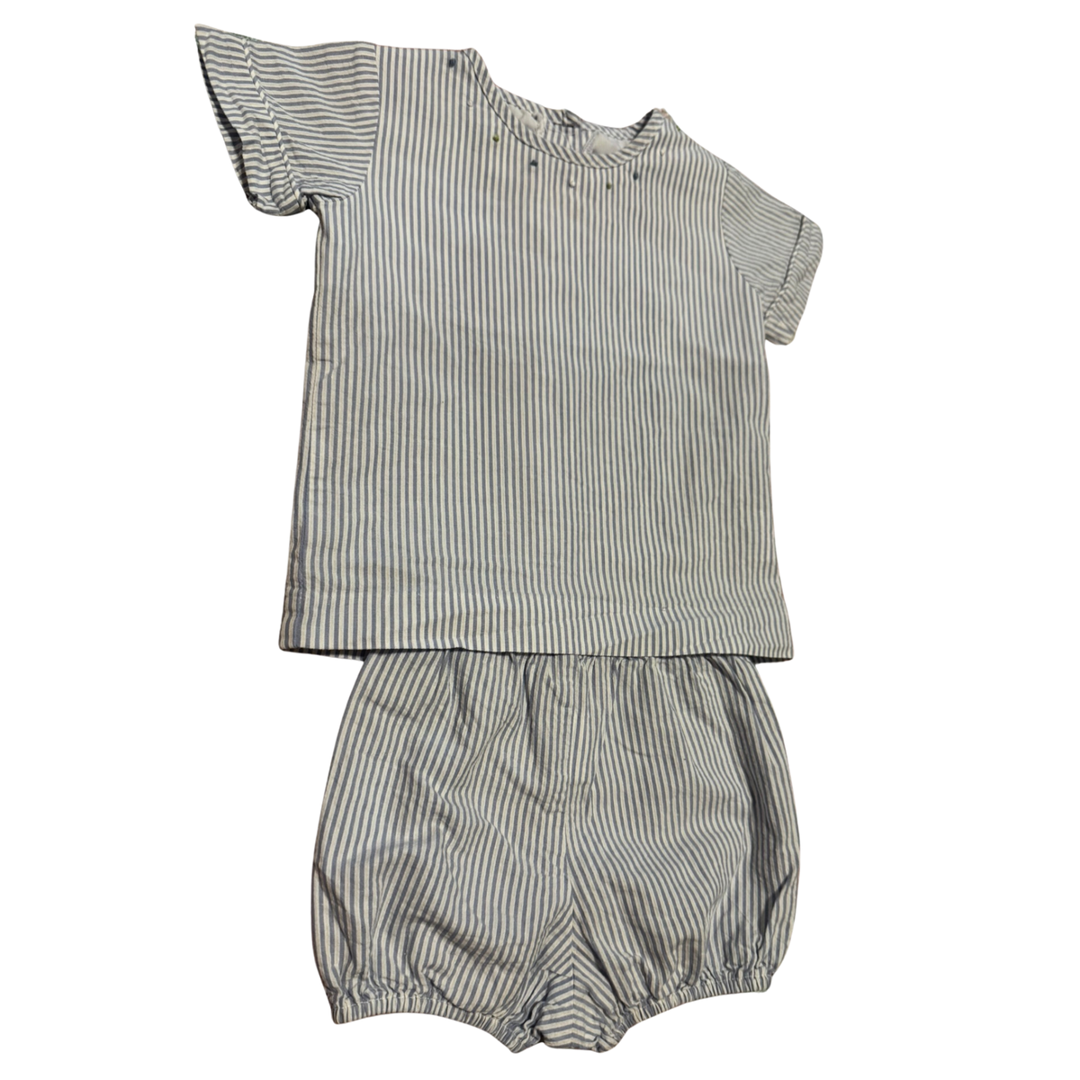 Lullaby Set Blue Striped Top & Bloomer Set Size Boys 18M