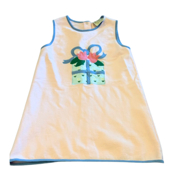 The Beaufort Bonnet Company Pink Birthday Present Appliqué Dress Size Girls 7
