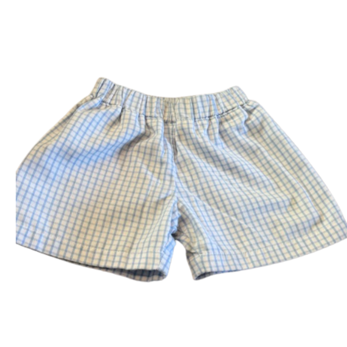 The Beaufort Bonnet Company Light Blue Windowpane Pull-On Shorts Size Boys 12-18 Months