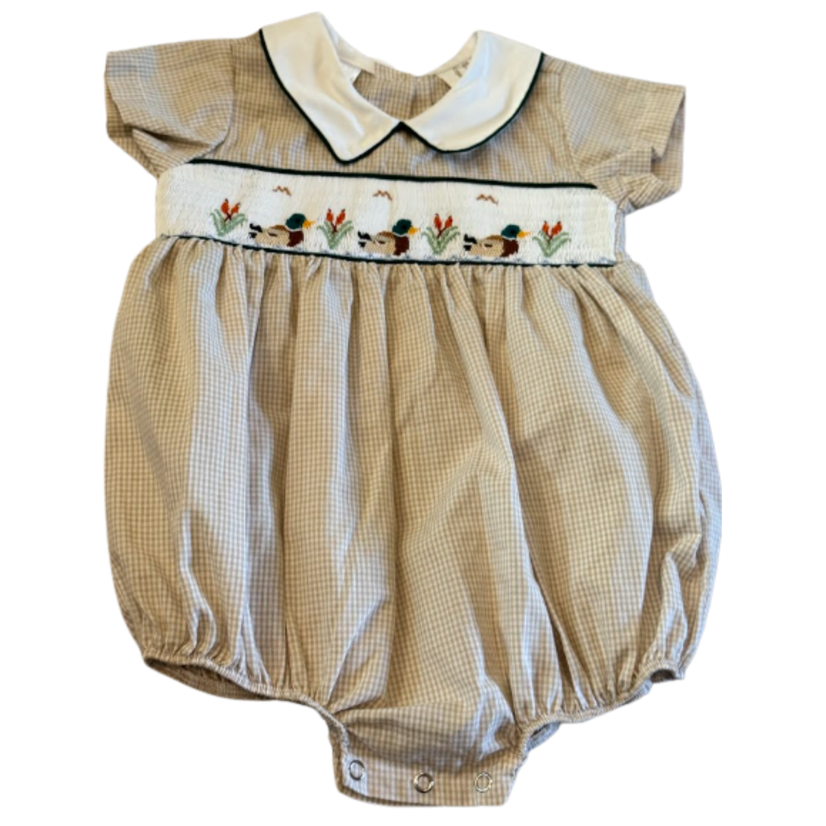 Lulu Bebe Smocked Mallard Duck Bubble Size Boys 12M