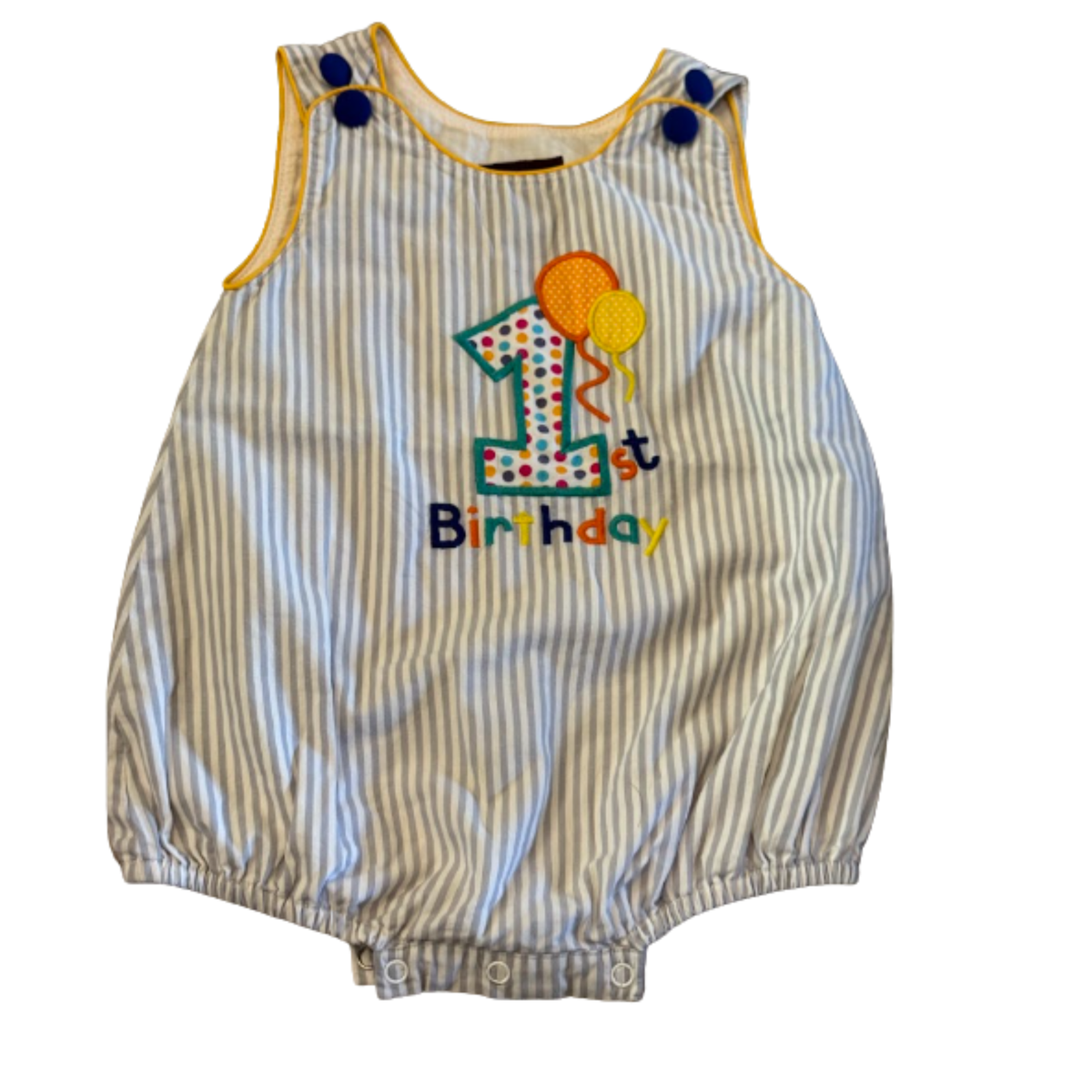 Lil Cactus 1st Birthday Seersucker Bubble Size Boys 12-18M