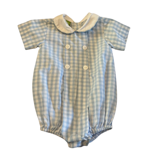 Classic Whimsy Blue Gingham Double-Button Bubble