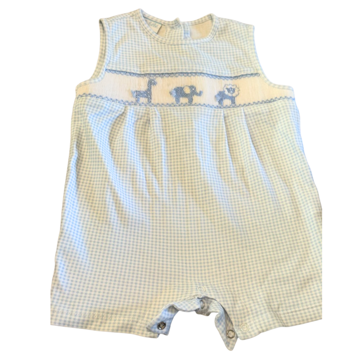 Petit Bébé Smocked Safari Animal Knit Romper Size Boys 18M