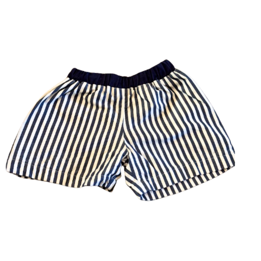The Beaufort Bonnet Company Navy & White Stripe Pull-On Shorts Size Boys 18-24 Months