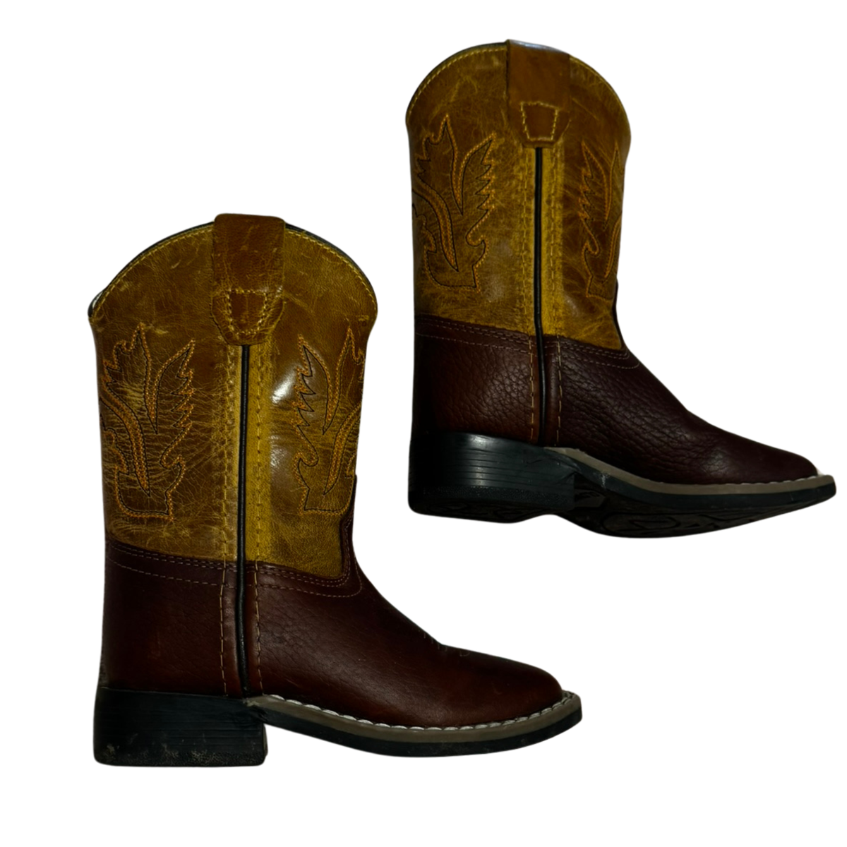 Old West Two-Tone Cowboy Boots Size 8