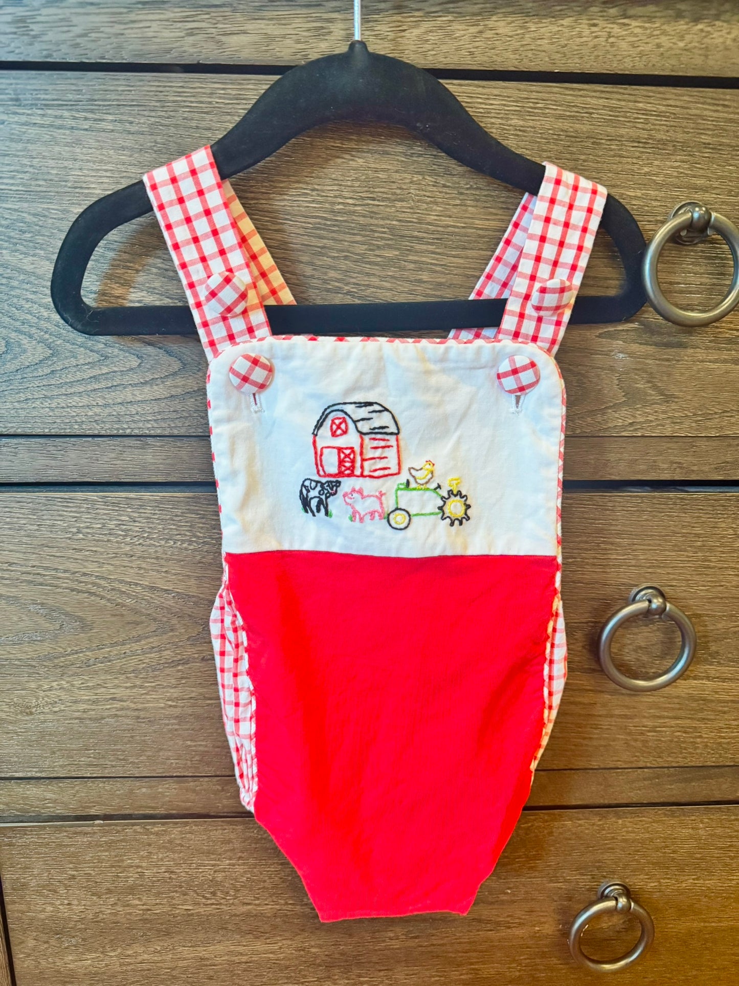 Southern Peach Smocks Farm Bubble Size 6 Months