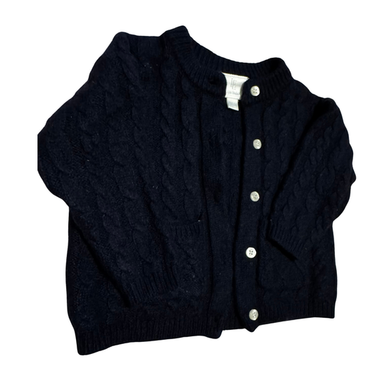 Little English Navy Cable Knit Button Cardigan Size Baby 18/24M
